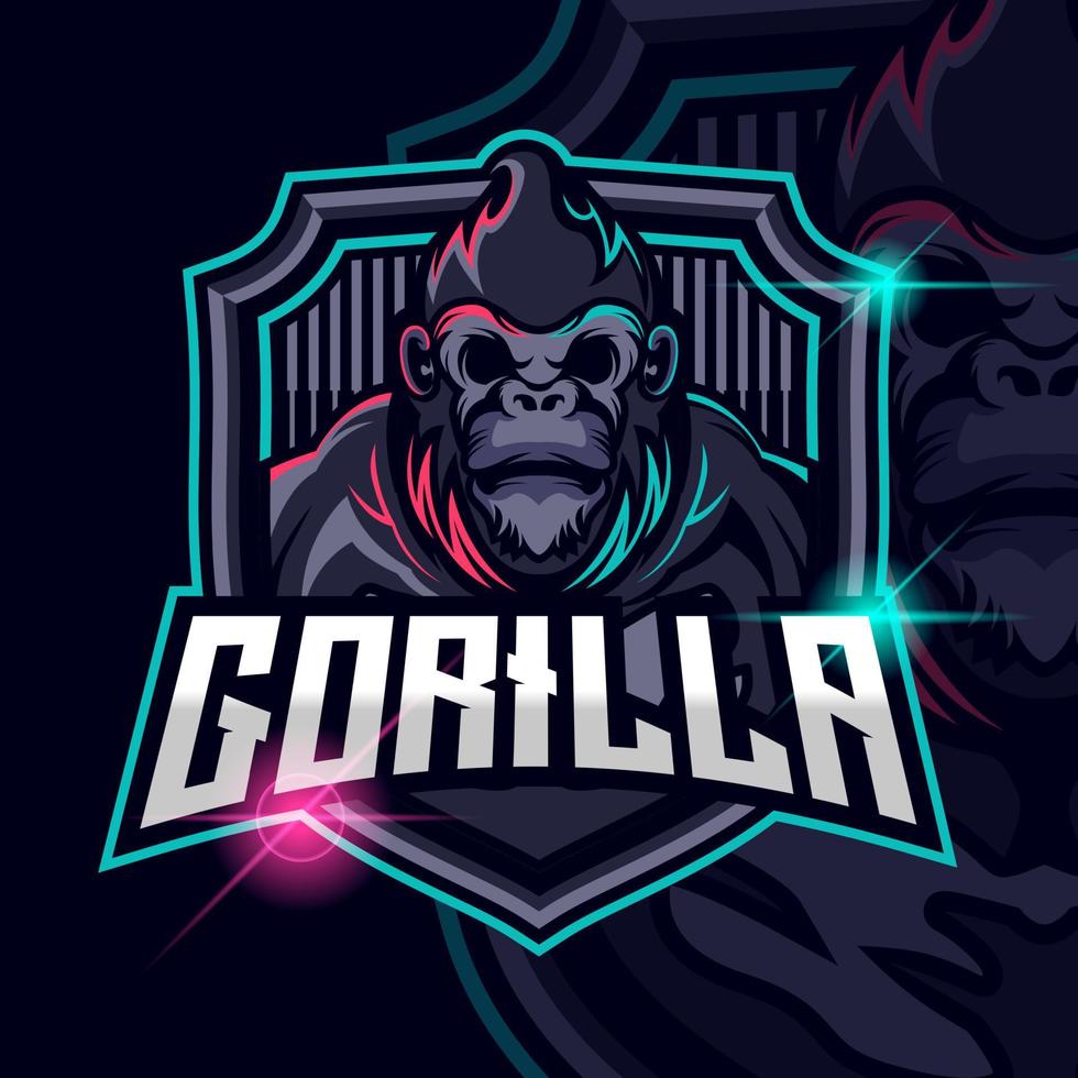 modèle de logo gorille esport vecteur