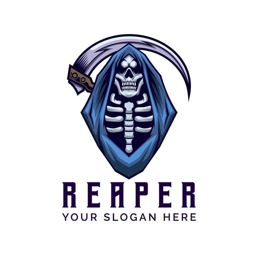 Grim Reaper scythe modèle de conception de logo modèle d'illustration vectorielle vecteur