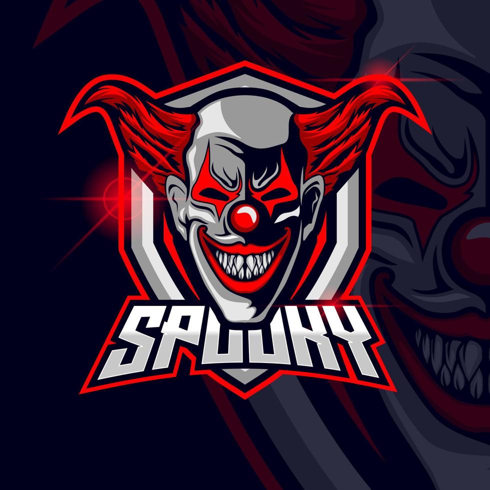 modèle de logo de clown esport vecteur