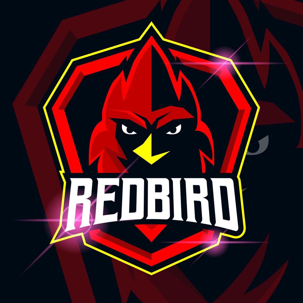 modèle de logo esport redbird vecteur