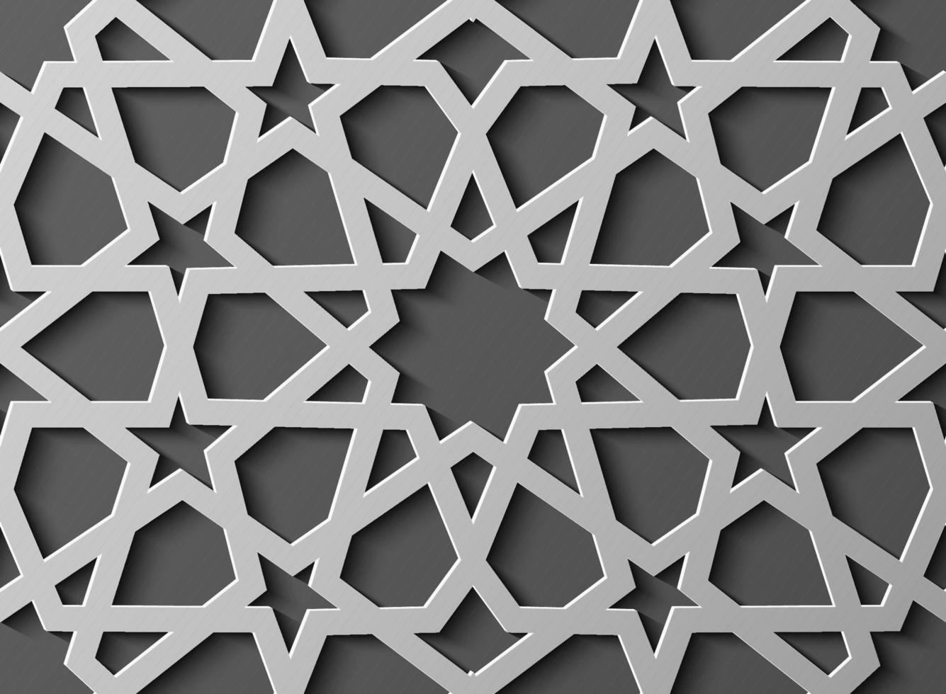 modèle islamique sans soudure 3d. élément de design arabe traditionnel. vecteur