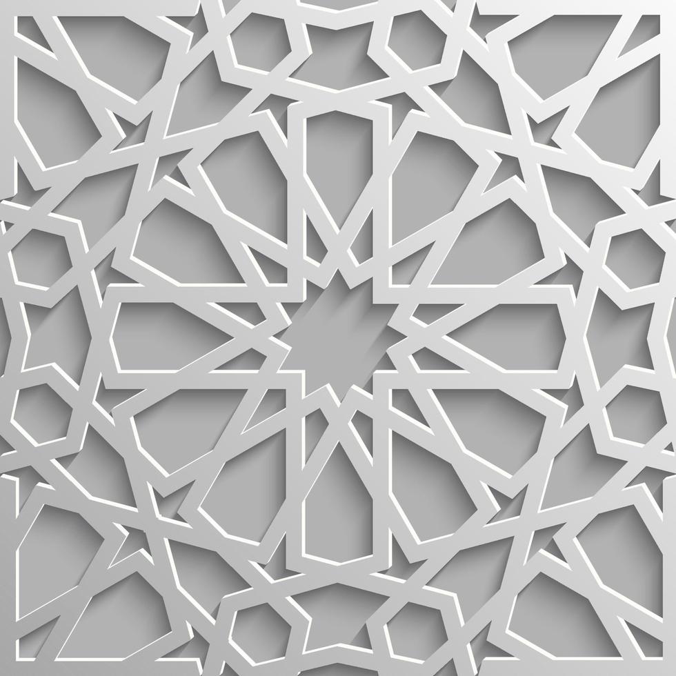 modèle islamique sans soudure 3d. élément de design arabe traditionnel. vecteur