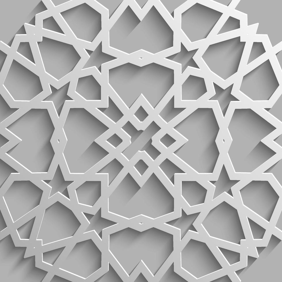 modèle islamique sans soudure 3d. élément de design arabe traditionnel. vecteur