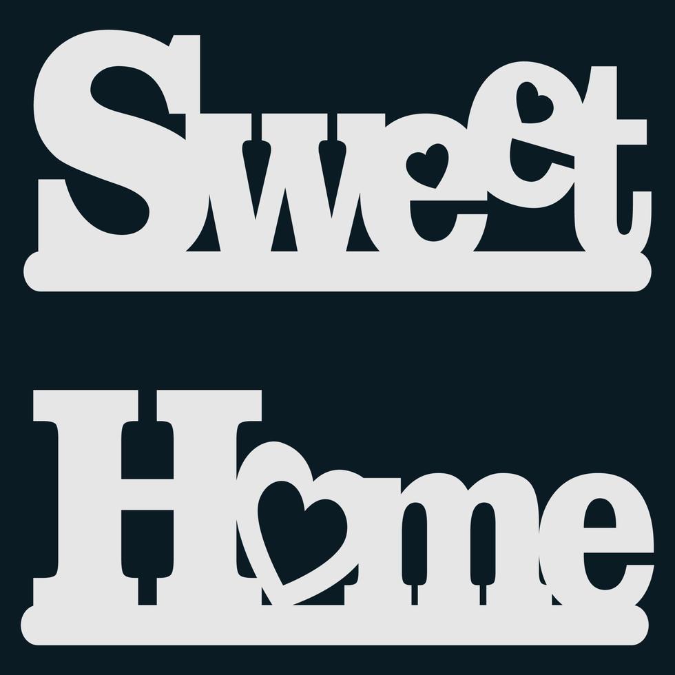 affiche de typographie de lettrage à la main. citation calligraphique 'home sweet home'.pour les affiches de pendaison de crémaillère, les cartes de voeux, les décorations pour la maison.illustration vectorielle. vecteur