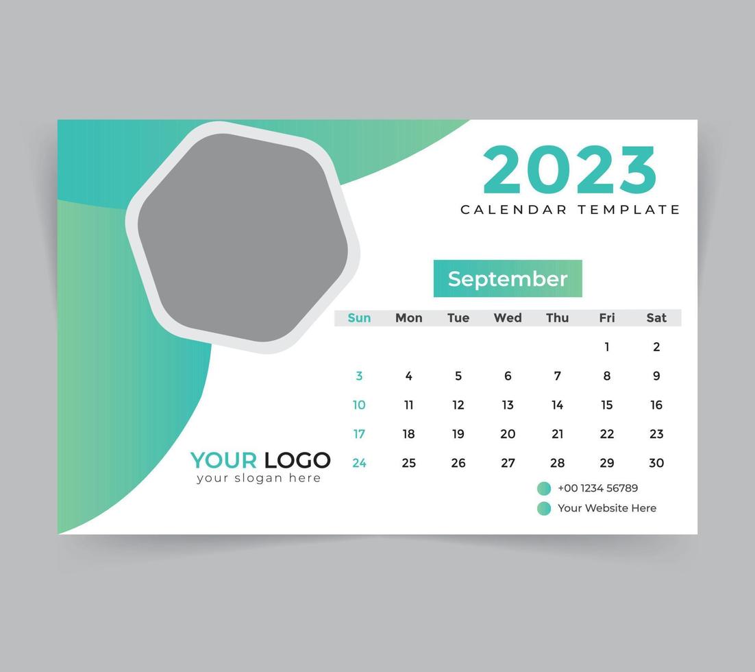 modèle de calendrier de bureau pour le nouvel an 2023 vecteur