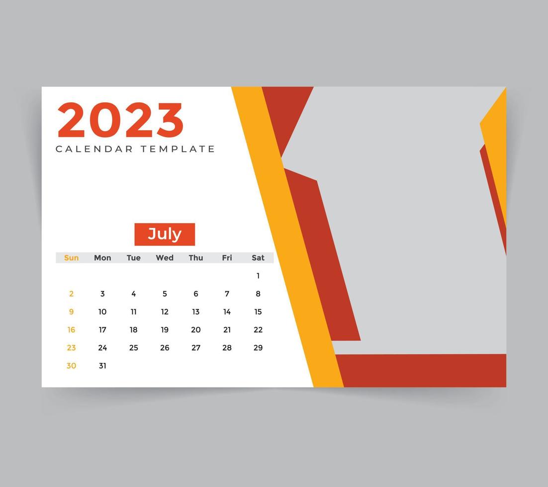 modèle de calendrier de bureau pour le nouvel an 2023 vecteur