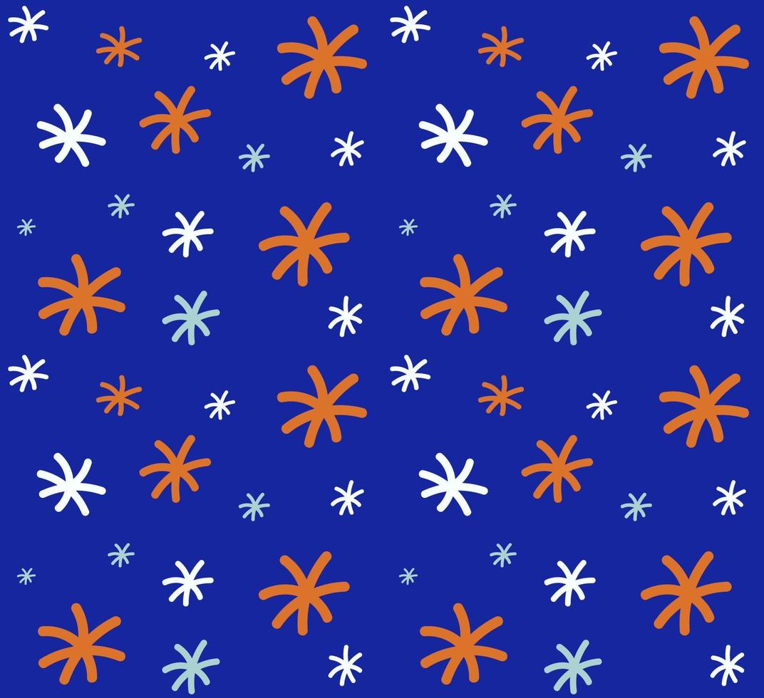 modèle sans couture avec des flocons de neige. couleur bleu, orange. illustration vectorielle de noël et du nouvel an. vecteur