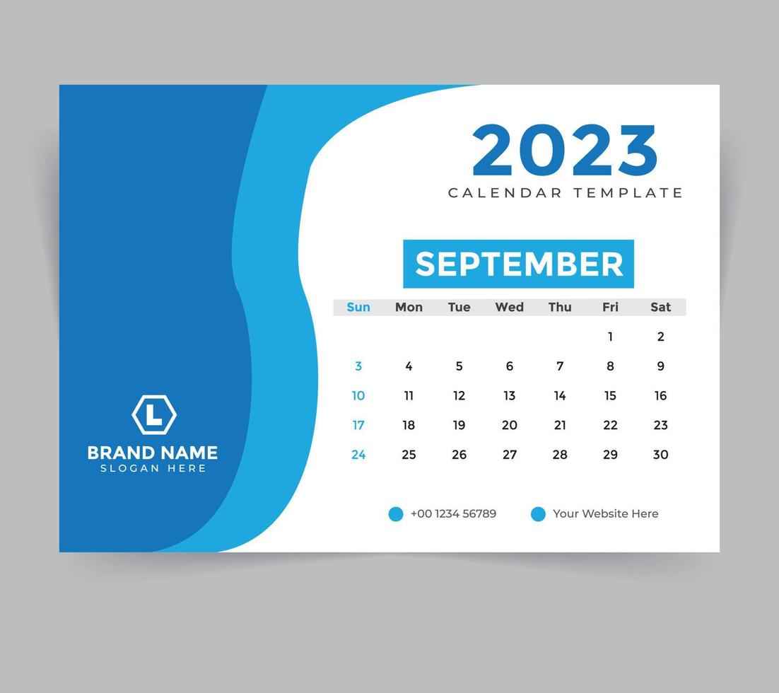 modèle de calendrier de bureau pour le nouvel an 2023 vecteur