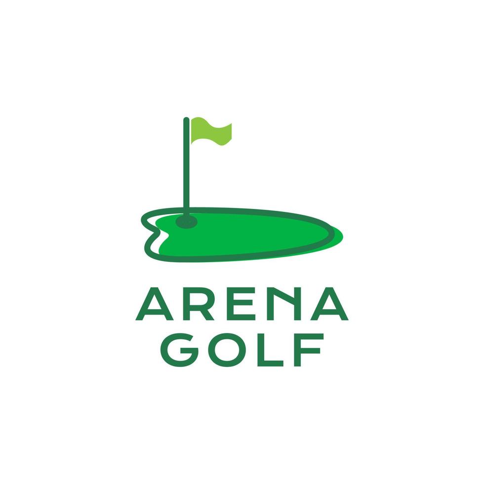 création de logo de trou de drapeau d'arène de golf de sport vecteur