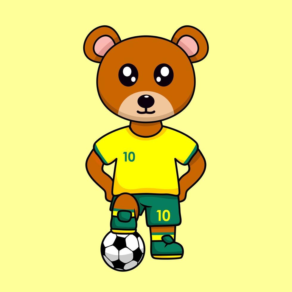 illustration vectorielle du personnage animal portant un maillot de football à la coupe du monde vecteur