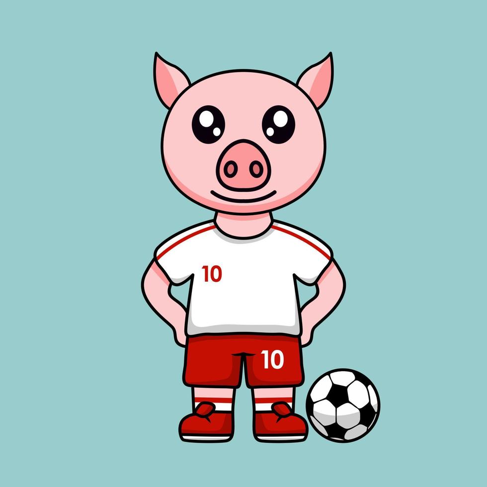 illustration vectorielle du personnage animal portant un maillot de football à la coupe du monde vecteur