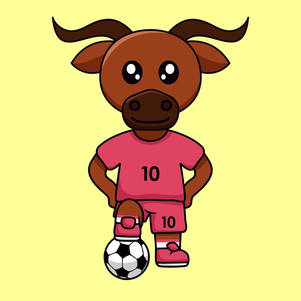 illustration vectorielle du personnage animal portant un maillot de football à la coupe du monde vecteur