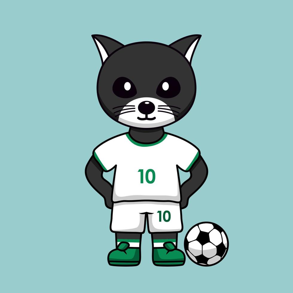 illustration vectorielle du personnage animal portant un maillot de football à la coupe du monde vecteur