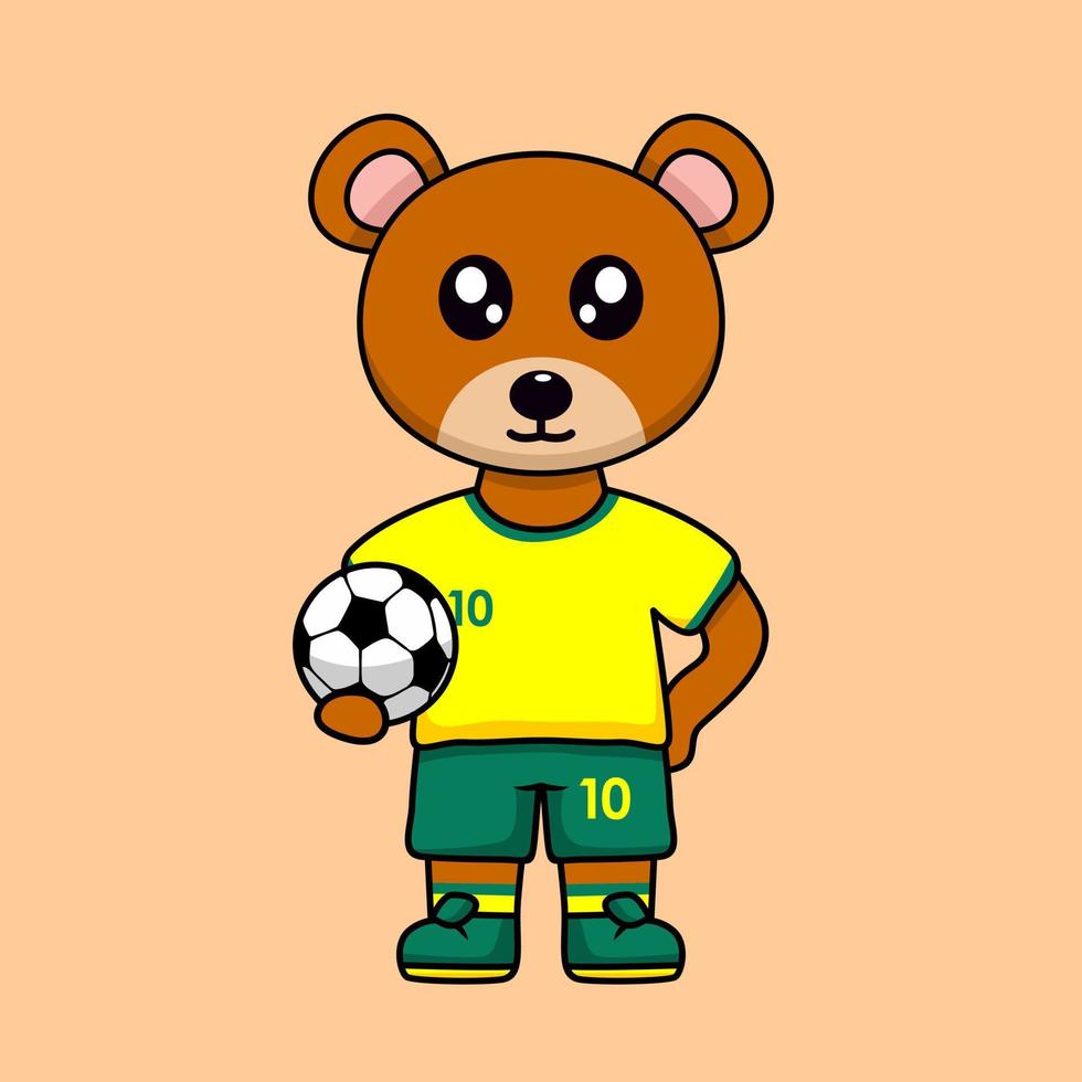 illustration vectorielle du personnage animal portant un maillot de football à la coupe du monde vecteur