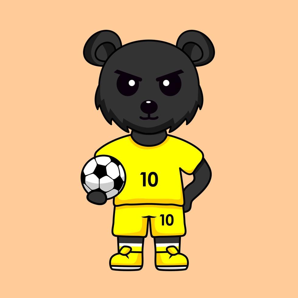 illustration vectorielle du personnage animal portant un maillot de football à la coupe du monde vecteur