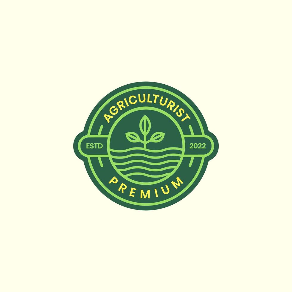 plante de croissance agriculture plante insigne logo design vecteur