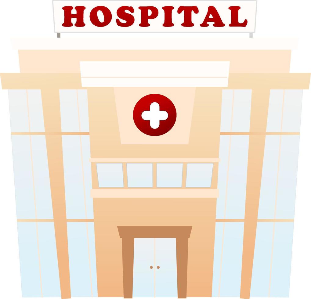 concept médical avec bâtiment d'hôpital en style cartoon vecteur