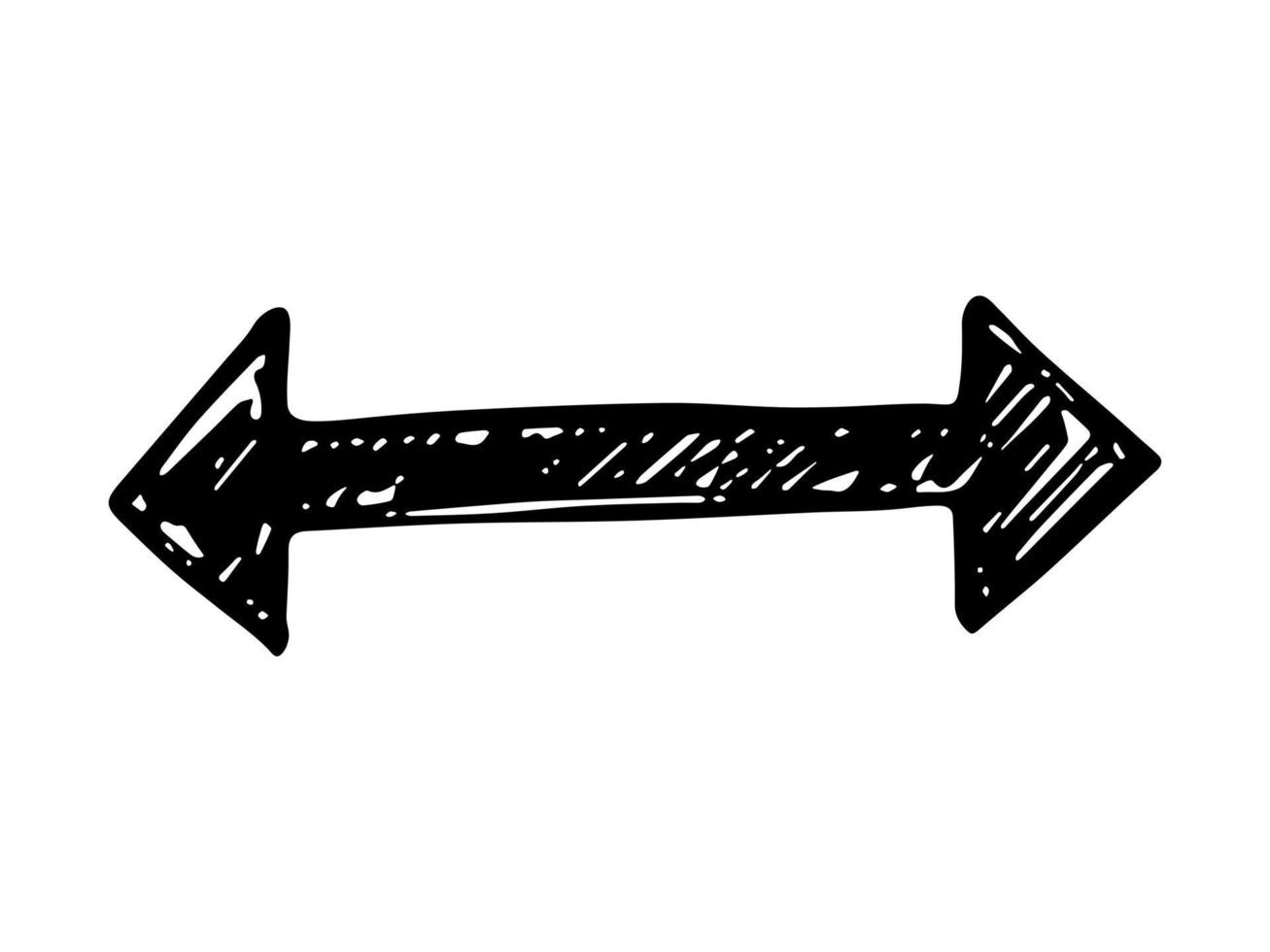 illustration de flèche d'encre dessinée à la main dans le style de croquis. clipart de griffonnage d'affaires. élément unique pour la conception vecteur