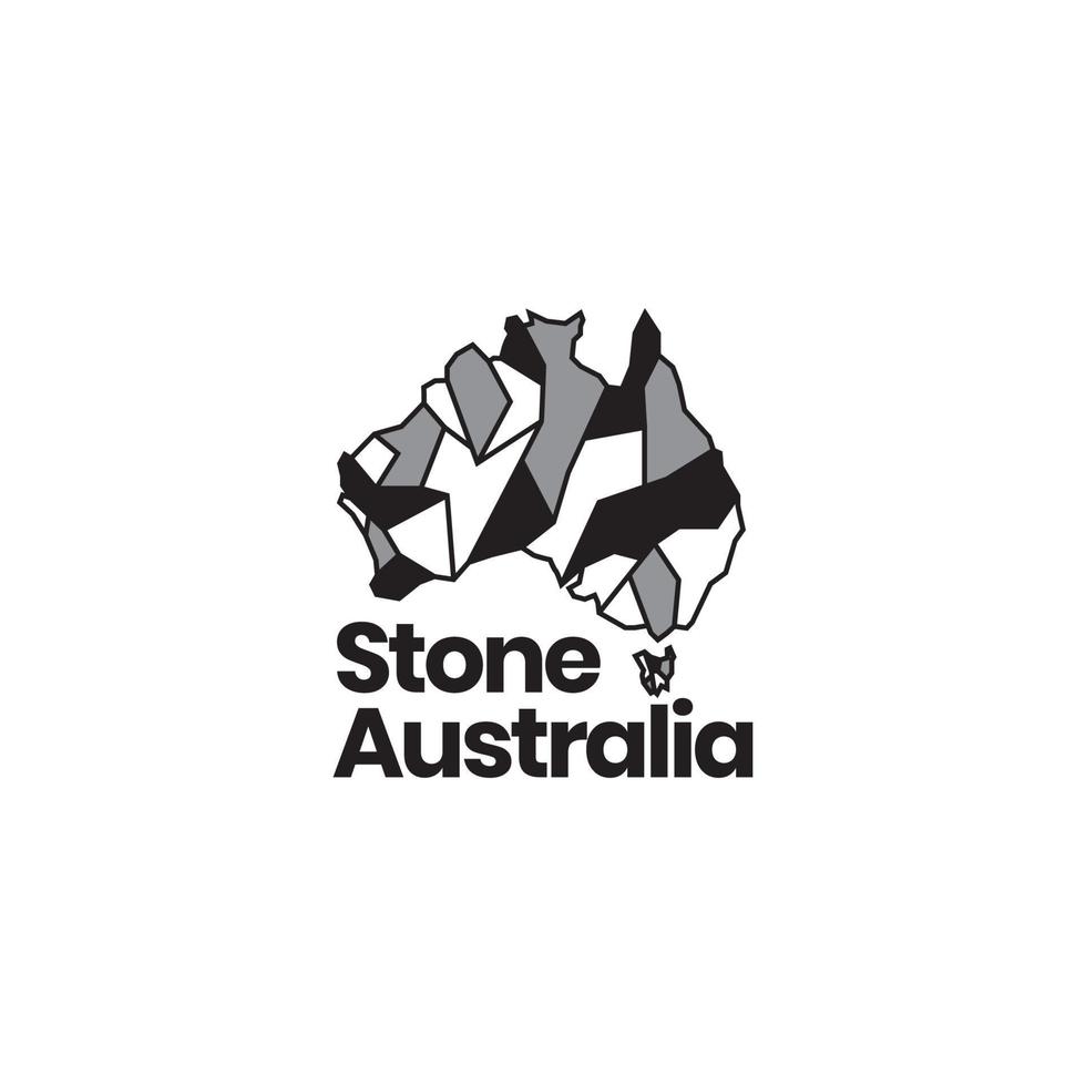 australie carte polygone pierre logo design vecteur