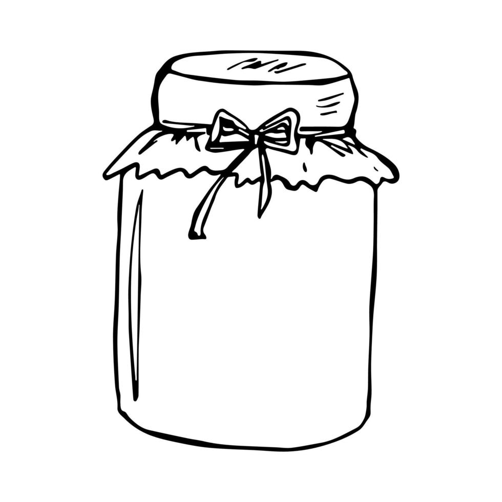 pot de confiture ou clipart de miel dessiné à la main. doodle de produit biologique naturel sain. vecteur