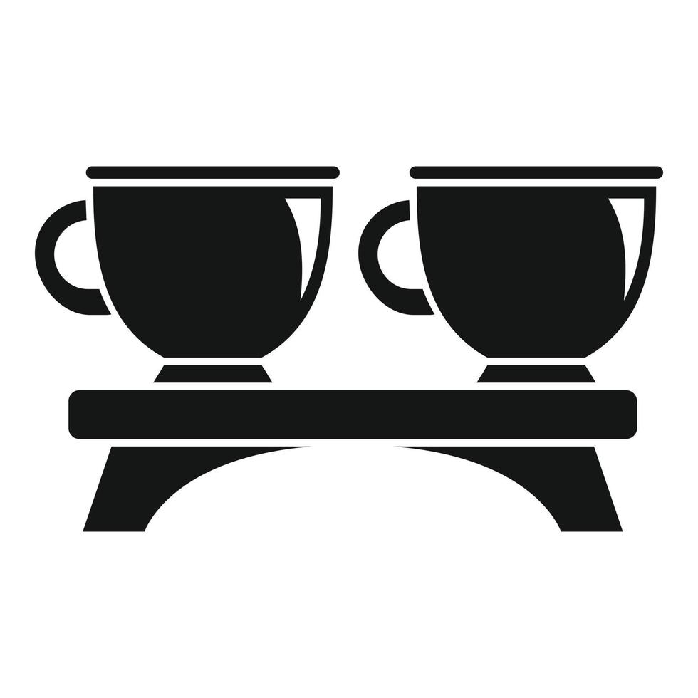 icône de tasses de cérémonie du thé, style simple vecteur