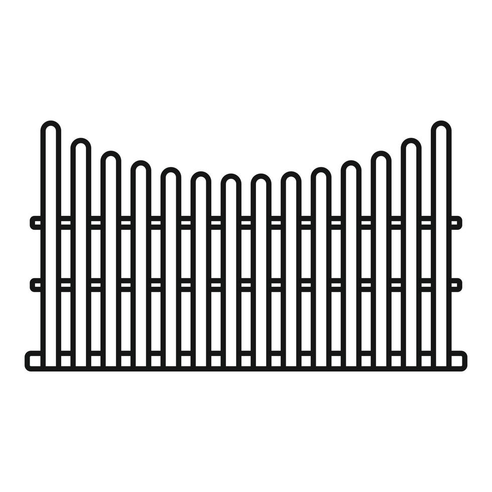 icône de clôture de protection, style de contour vecteur