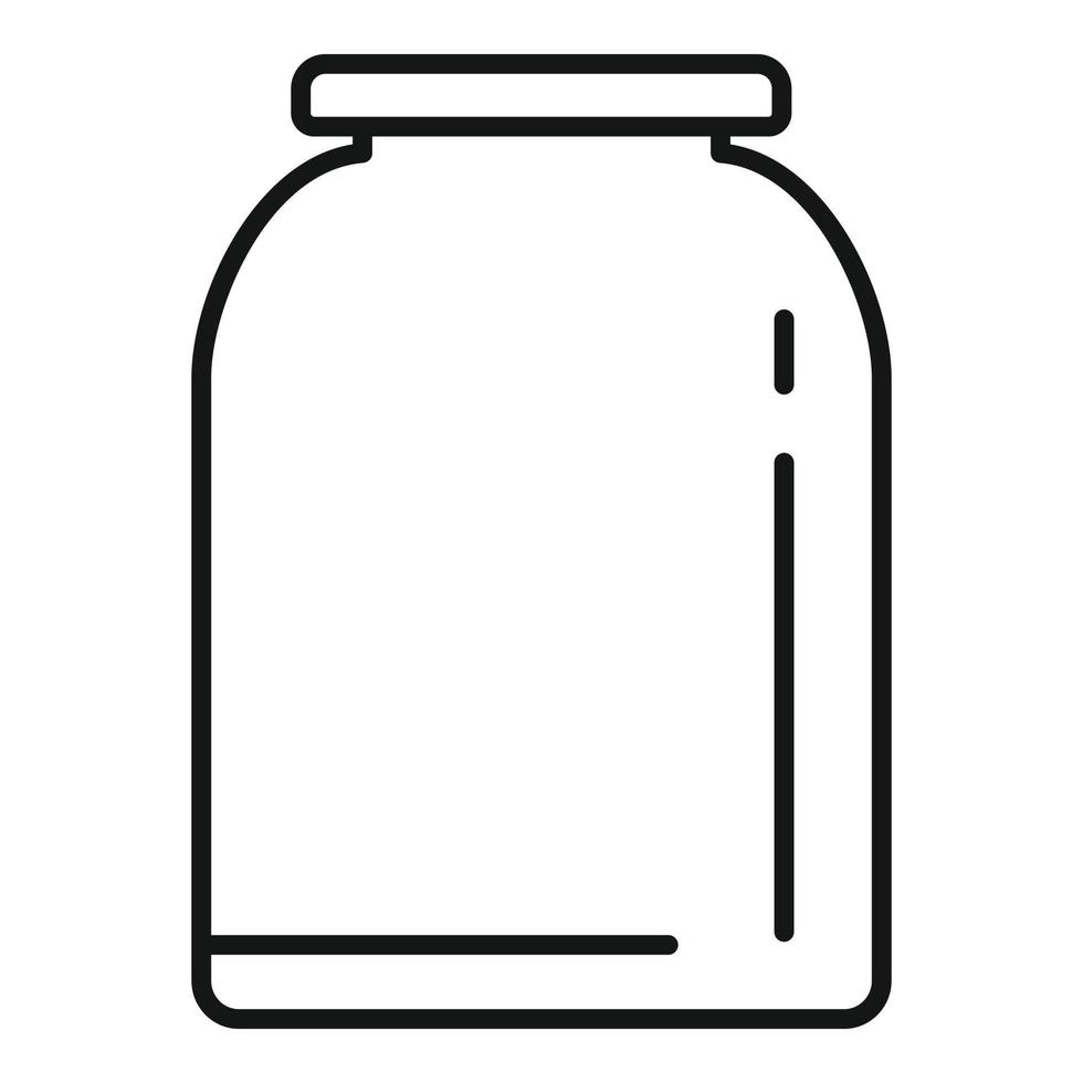 icône de bocal en verre de stockage, style de contour vecteur