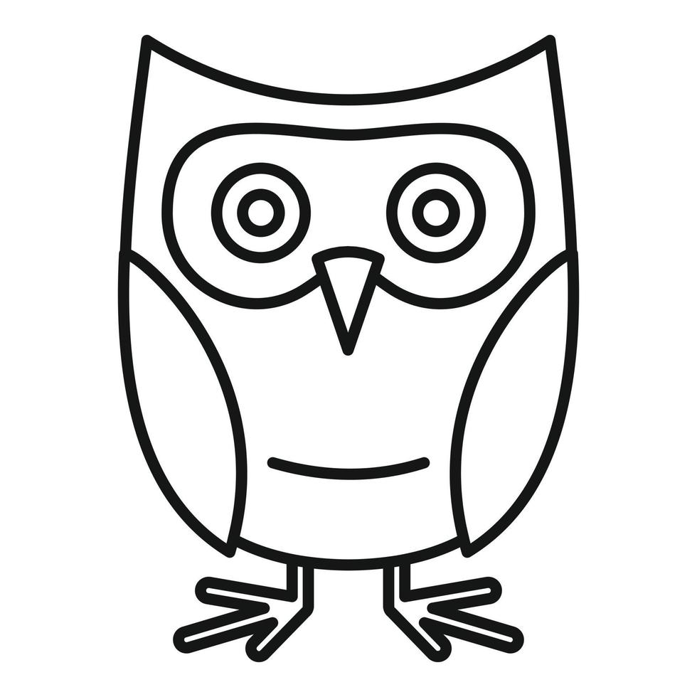 icône de personnage de hibou, style de contour vecteur