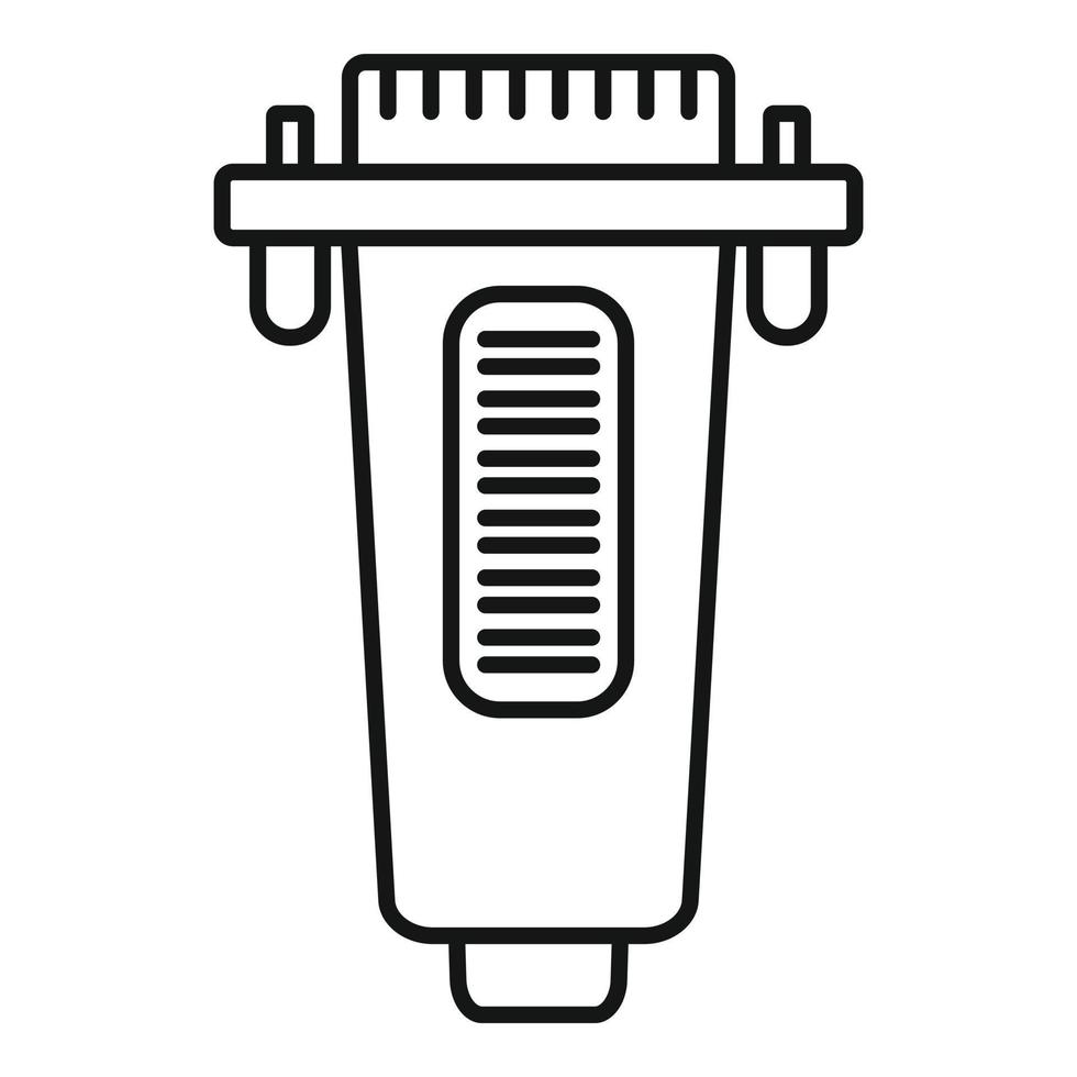 icône de l'adaptateur d'imprimante, style de contour vecteur