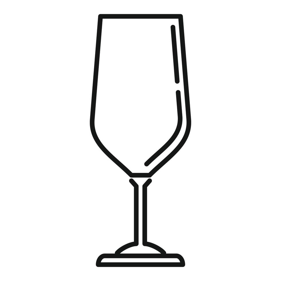 icône de verre à vin cocktail, style de contour vecteur