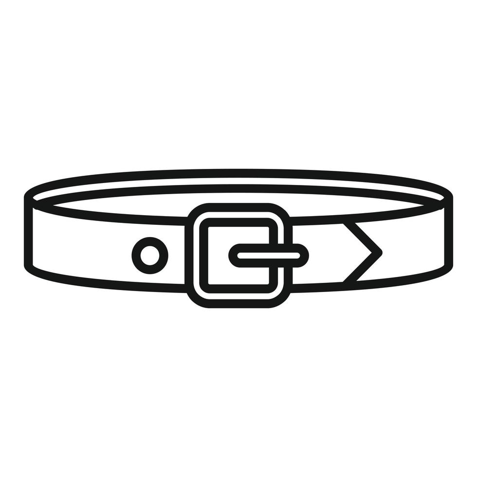 icône de ceinture de tête de chien, style de contour vecteur