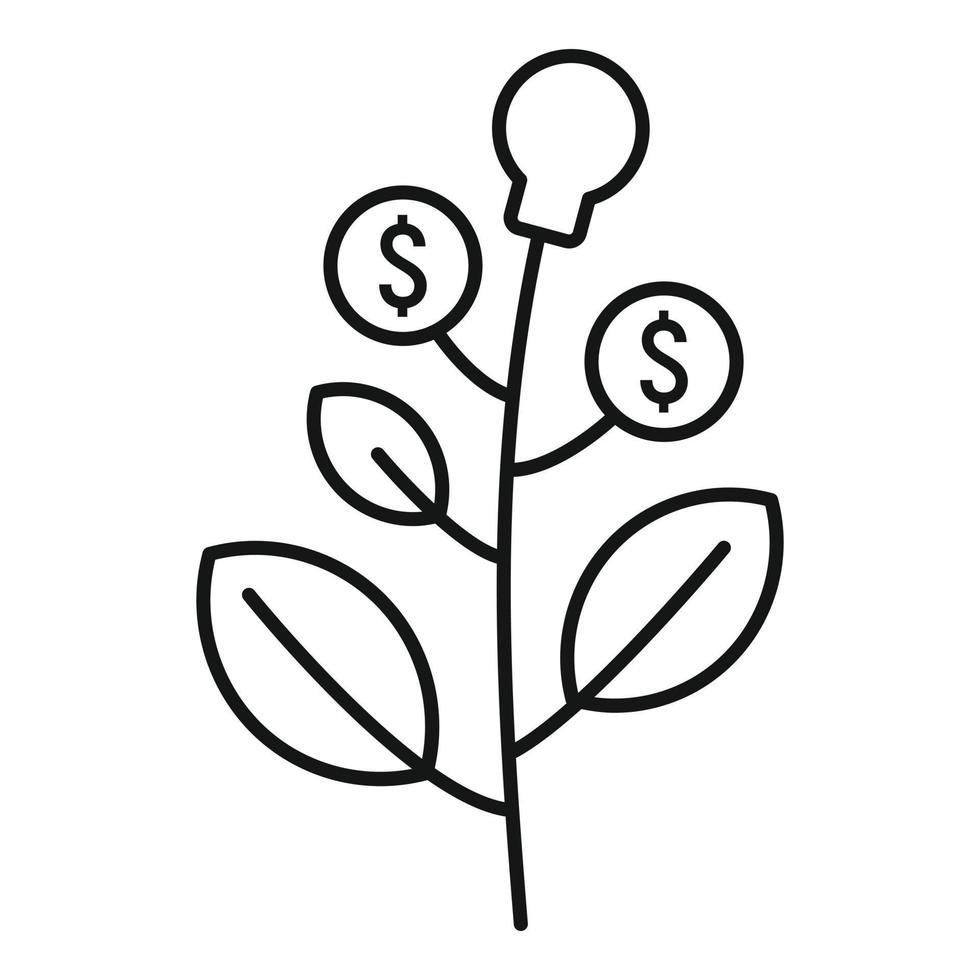 icône de plante d'argent, style de contour vecteur