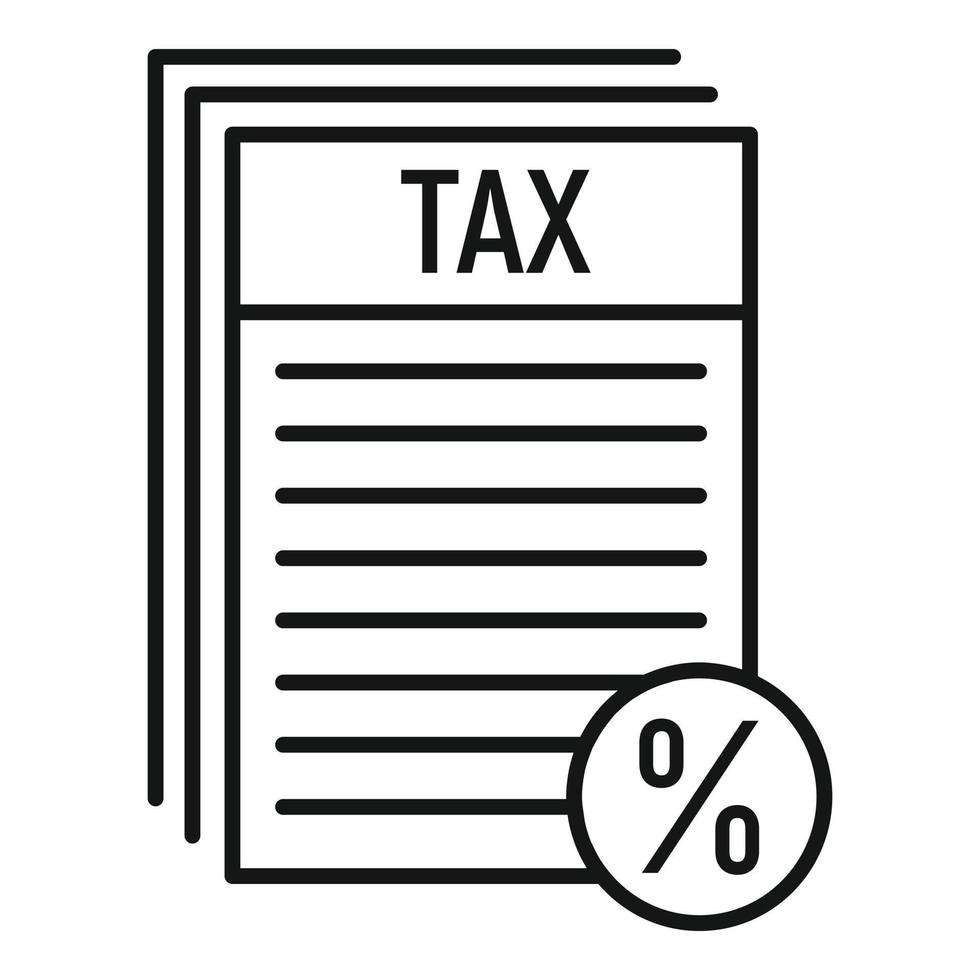 icône de papiers du bureau des impôts, style de contour vecteur
