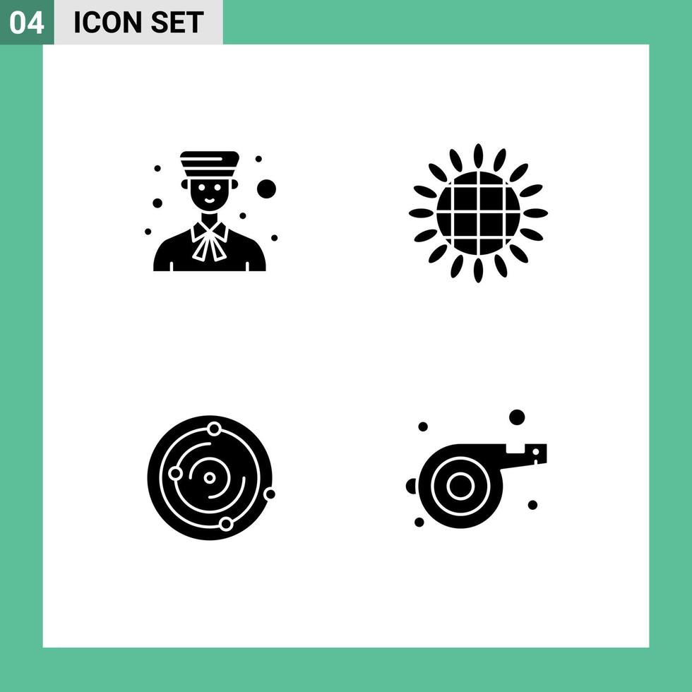 pack d'icônes vectorielles stock de 4 signes et symboles de ligne pour avatar spase personnes éléments de conception vectoriels modifiables médicaux tournesol vecteur