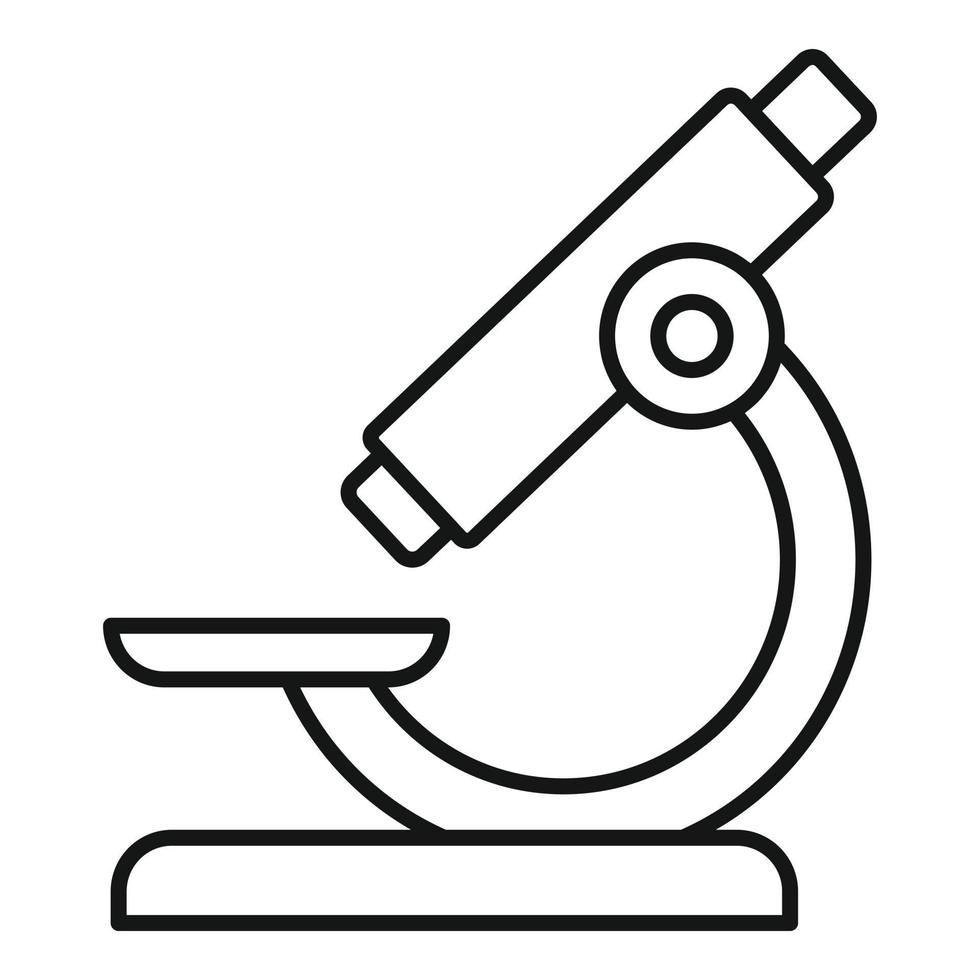 icône de microscope clinique, style de contour vecteur