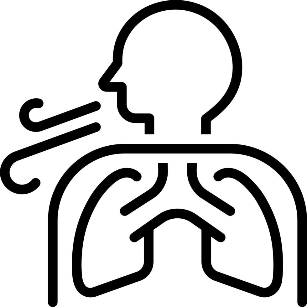 icône de ligne pour respirer vecteur