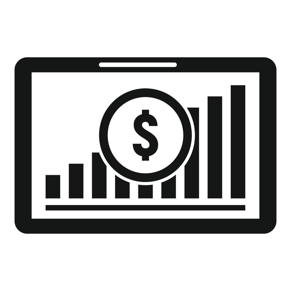 icône de tablette de financement participatif, style simple vecteur