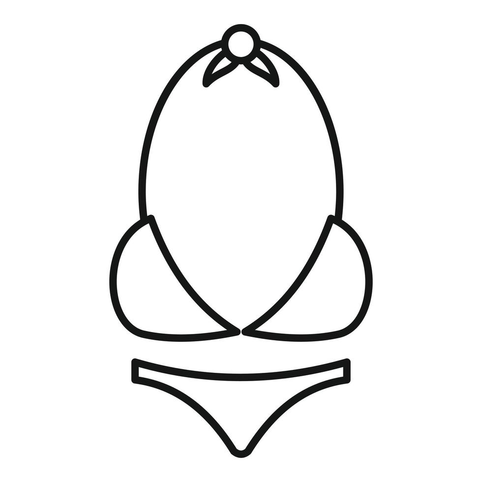 icône de maillot de bain fille, style de contour vecteur