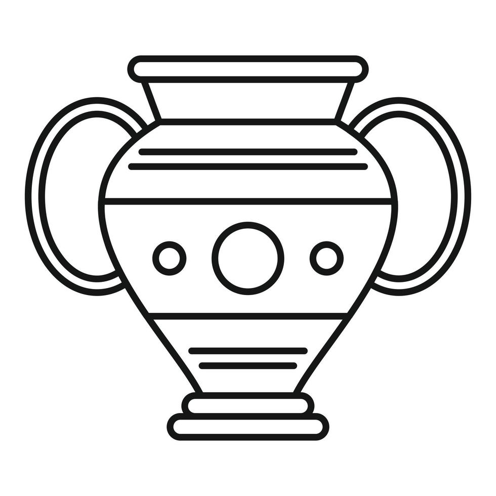 icône de vase égyptien, style de contour vecteur