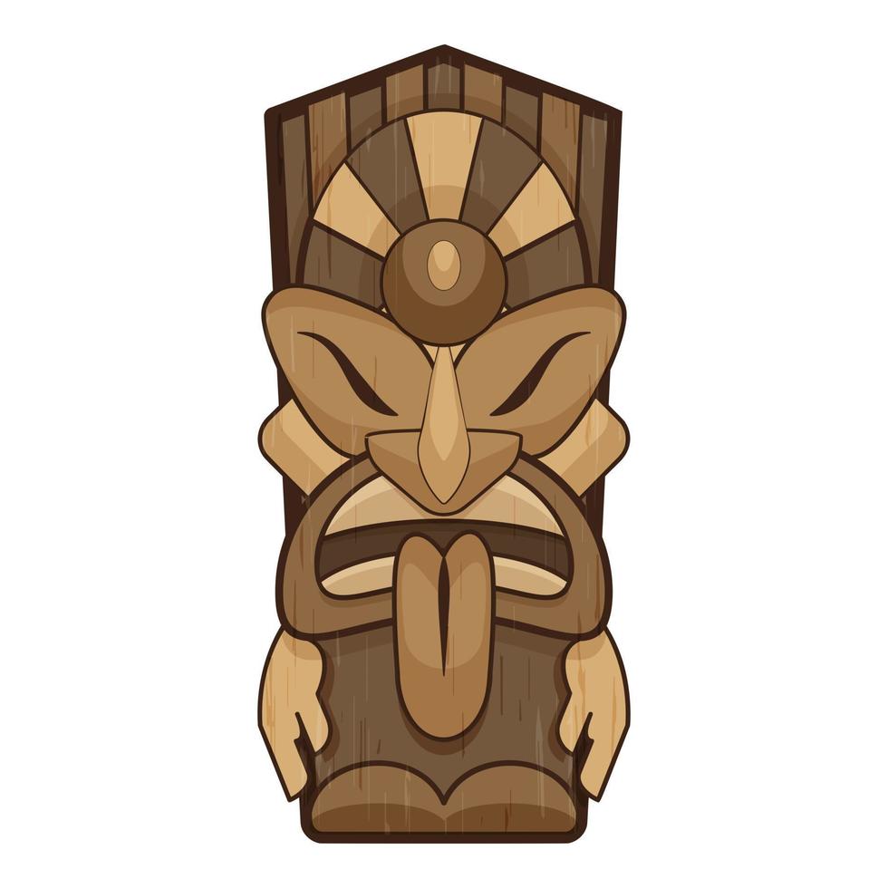 icône d'idole tiki aztèque, style cartoon vecteur