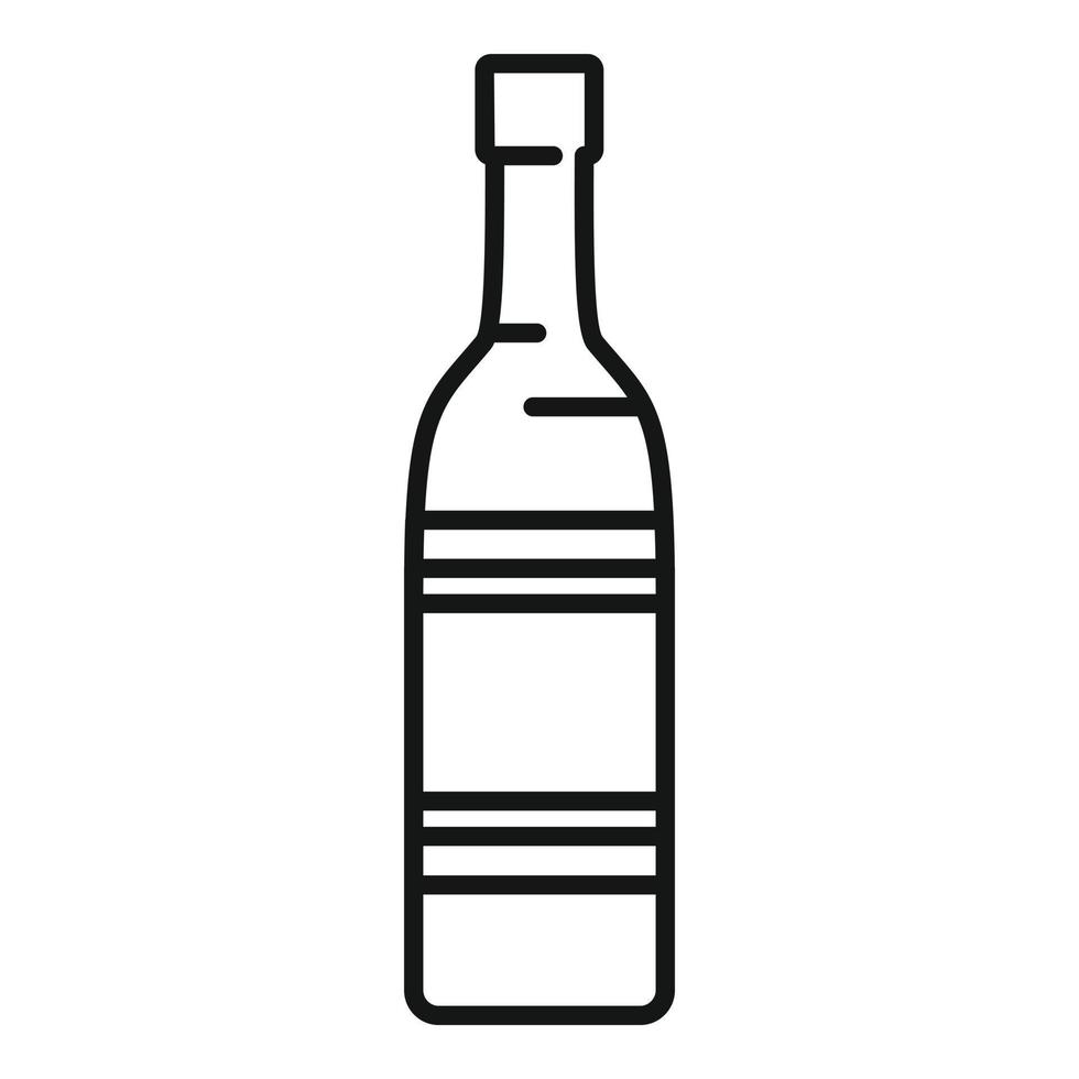 icône de bouteille de vin de qualité, style de contour vecteur