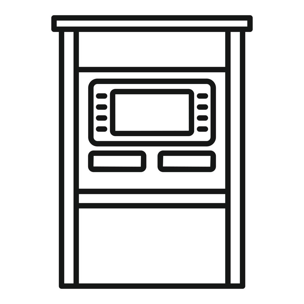 icône de terminal atm, style de contour vecteur