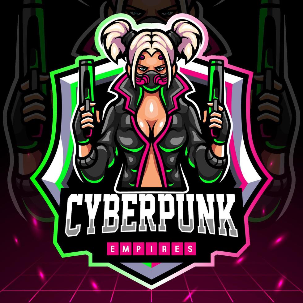 mascotte cyberpunk. création de logo esport vecteur