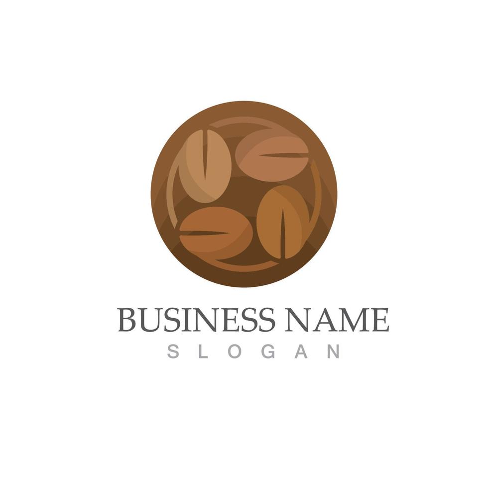 conception de vecteur d'icône de logo de grain de café