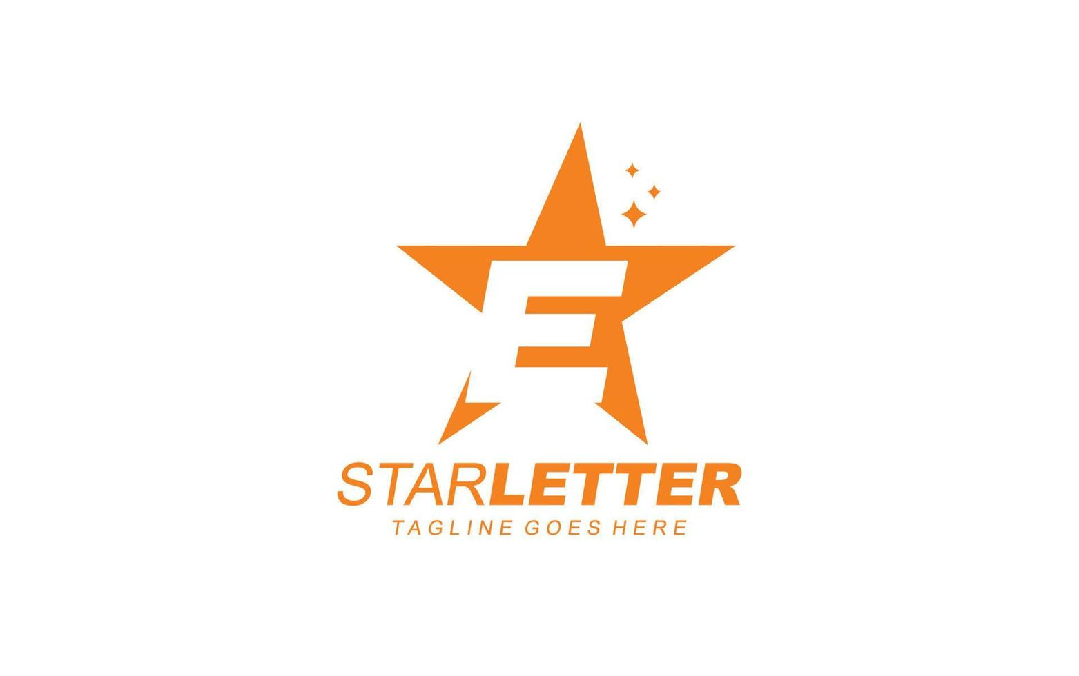 e logo star pour la société de marque. illustration vectorielle de modèle de lettre pour votre marque. vecteur