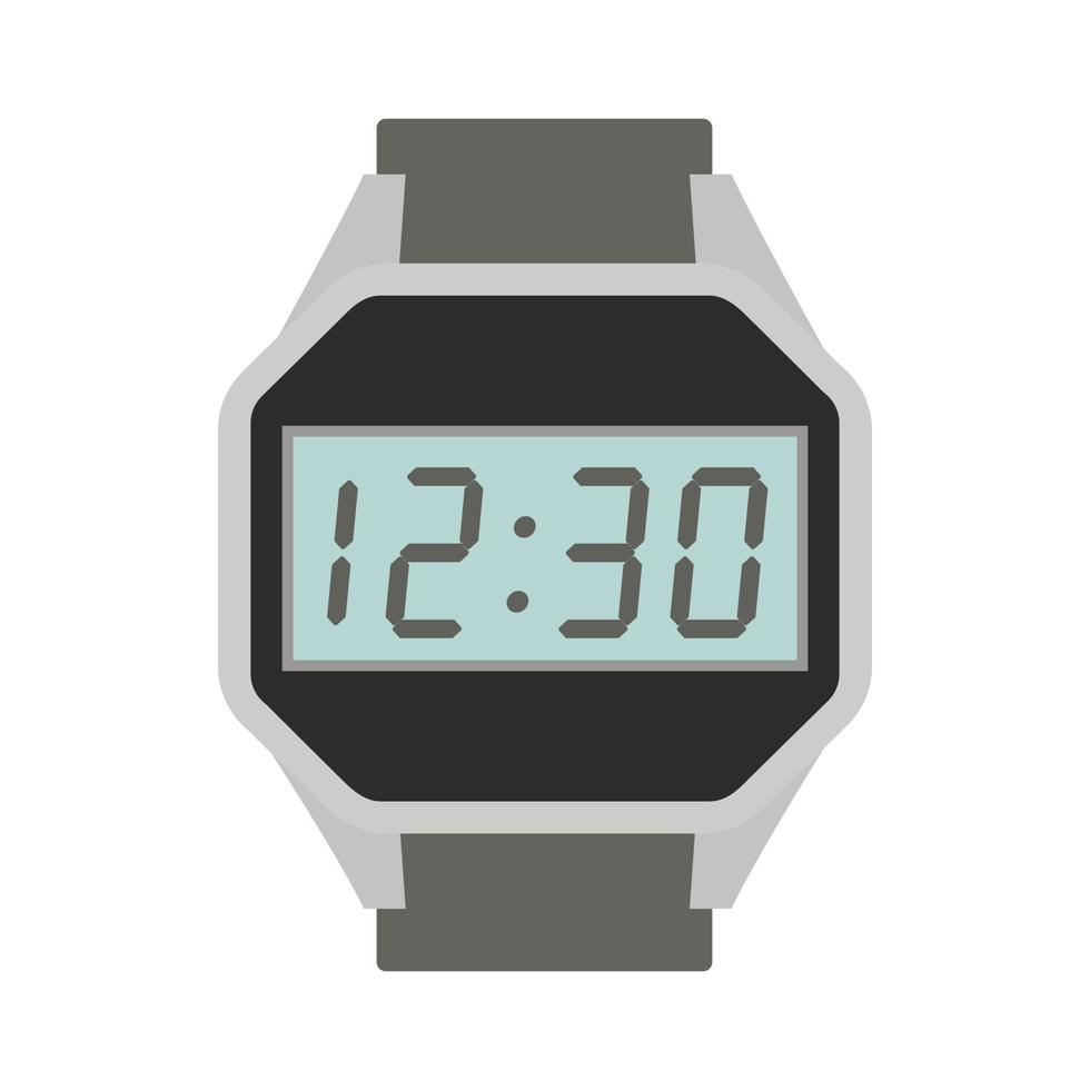 icône de montre numérique de poignet, style plat vecteur