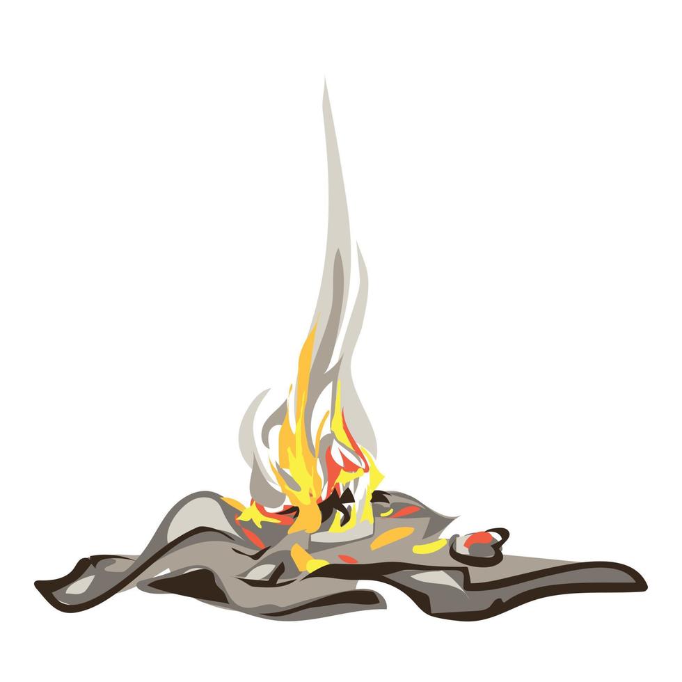icône de feu de camp de flamme, style cartoon vecteur