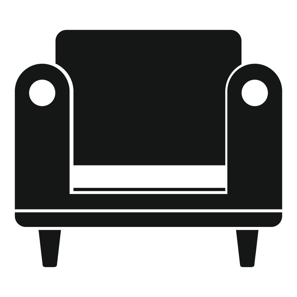 icône de meubles fauteuil, style simple vecteur