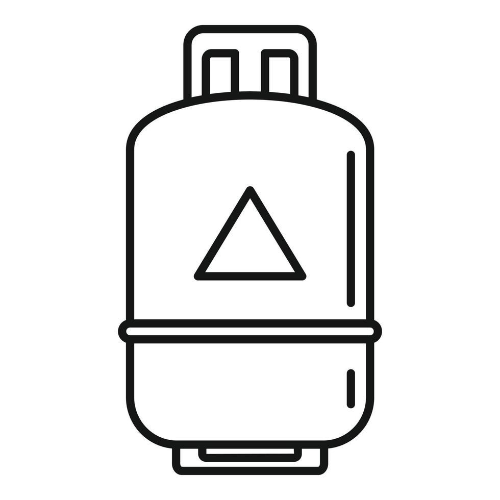 icône de bouteille de gaz propane, style de contour vecteur