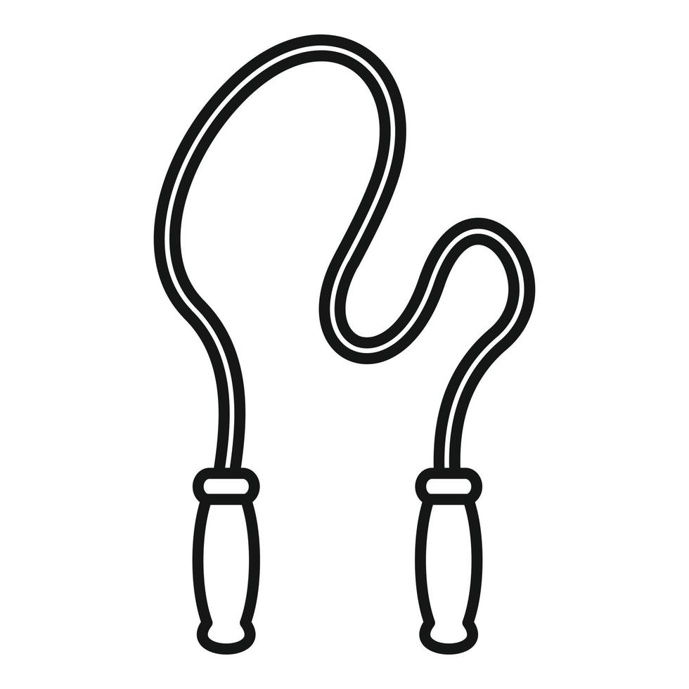 icône de corde à sauter, style de contour vecteur